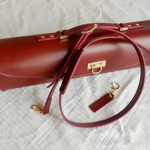 Ru様ご注文のフルートケースカバー（カブセ式・ワインレッド色