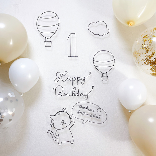 るなぴー様専用 ワイヤーアート 誕生日飾り 真鍮 その他 - その他