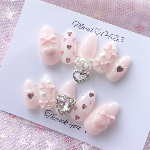 3dネイルチップ♡地雷系ネイル 大人かわいい 推しネイル ネイルチップ