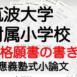 小学校受験　お受験　モンテッソーリ　筑波大学附属小学校 過去問 願書 東京学芸大学附属小学校 稲花 お茶の水大学附属 1枚目の画像