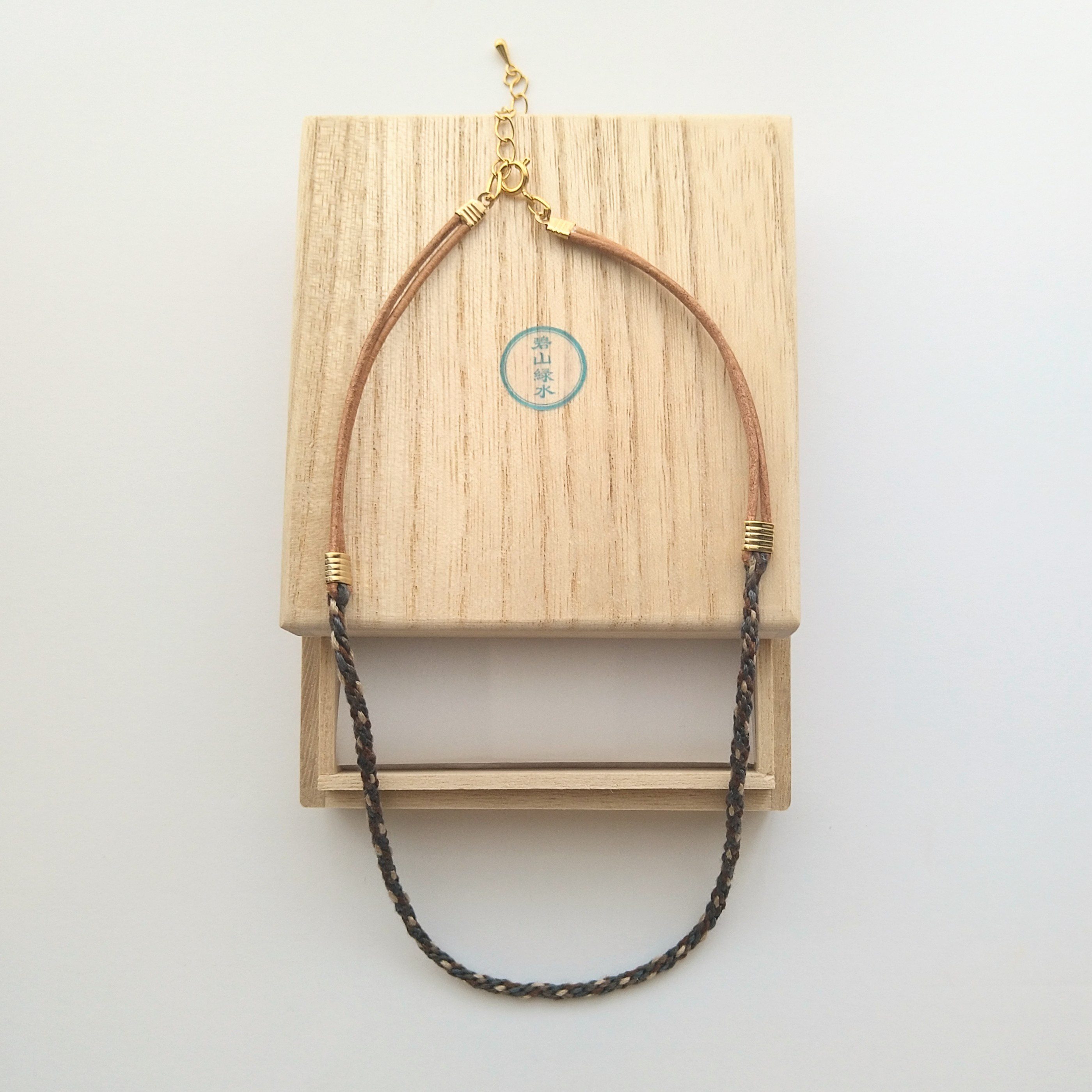 no.竹炭　組み紐　チョーカー　ネックレス　植物　シンプル　レザー