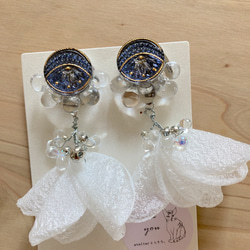 【otona♡otome】earring イヤリング　チェコガラス　青　ウエディング　ブライダル　結婚式494 1枚目の画像