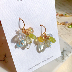 １4Kgf天然石とコンポジットストーンの海のいきものピアス 14Kgf天然石とコンポジットストーンの海のいきものピアス