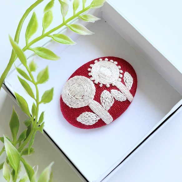 北欧風お花の刺繍ブローチ【hokuo】h140 7枚目の画像