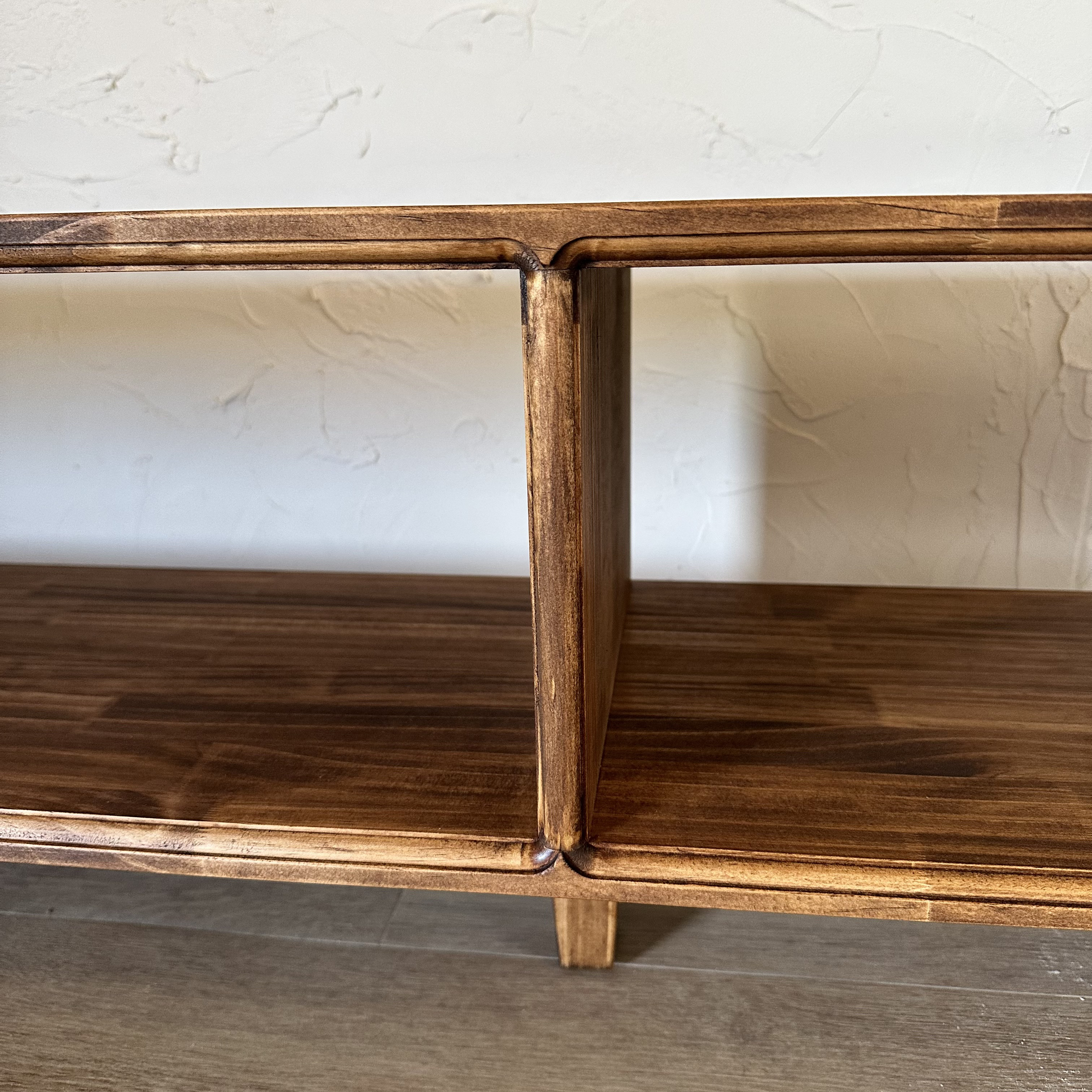 180cm 内堀が美しいシンプルなテレビ台 テレビボード アンティーク ウォルナット オープンラック 棚