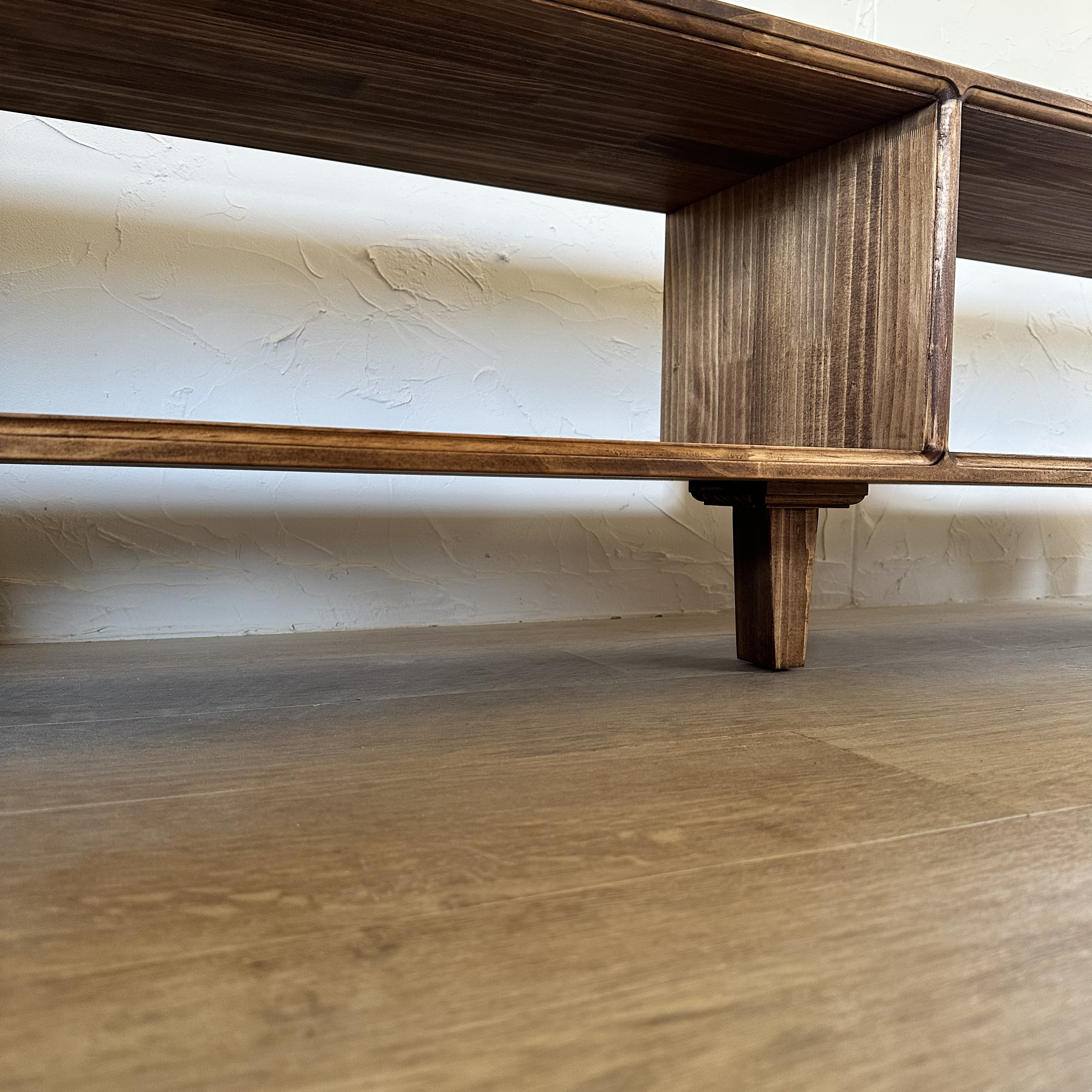 180cm 内堀が美しいシンプルなテレビ台 テレビボード アンティーク ウォルナット オープンラック 棚