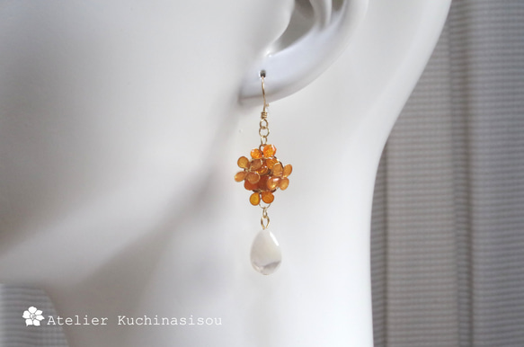 小美甲花和白貝殼耳環&lt;Kanagisai&gt; 第5張的照片