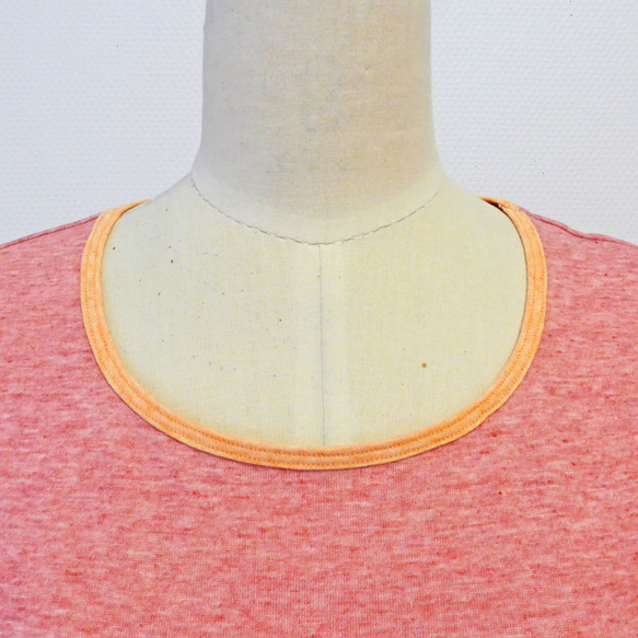 オーガニックコットン　ラウンドネックＴシャツ　赤　受注生産 5枚目の画像