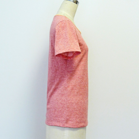 オーガニックコットン　ラウンドネックＴシャツ　赤　受注生産 3枚目の画像