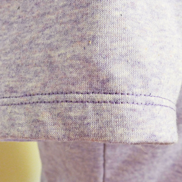 オーガニックコットン　ラウンドネックＴシャツ　パープル　受注生産 7枚目の画像