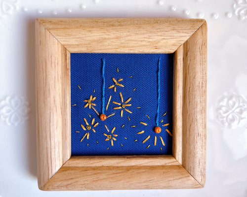 花火のアート作品 フレーム付き アートフレーム HANABI 花火 53cm クリスタルピクチャー