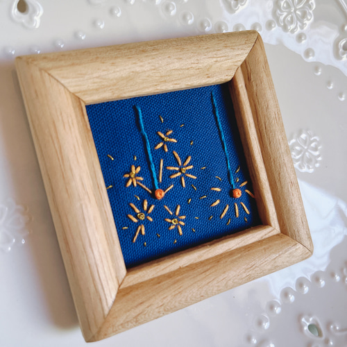 刺繍フレーム＊線香花火 壁飾り インテリア雑貨 その他
