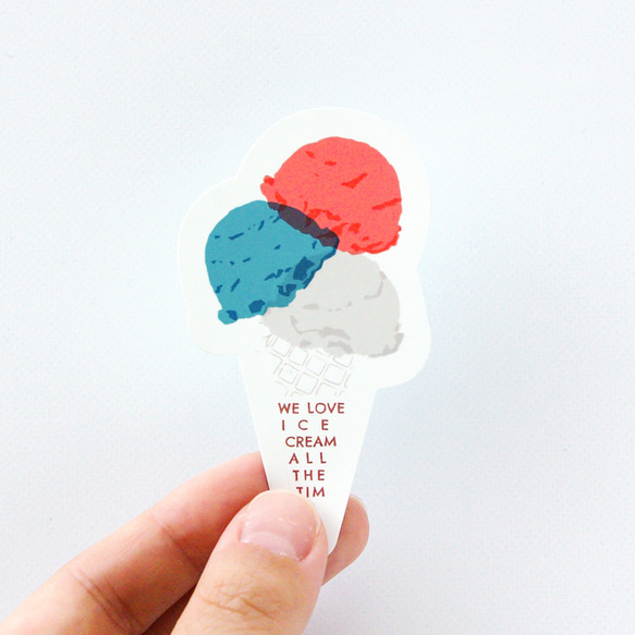 ice cream｜耐水ステッカー・アイス型 2枚目の画像