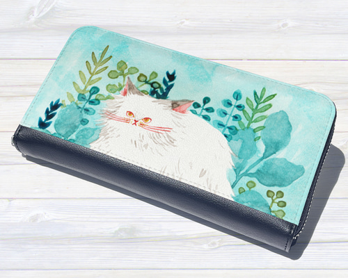 ☆長財布 オリジナルオーダー財布【 ネコの名前はエリザベス】名入れも