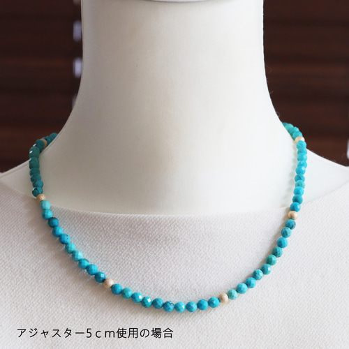 大粒ターコイズのネックレス 大きめのビーズが可愛い天然石ジュエリー