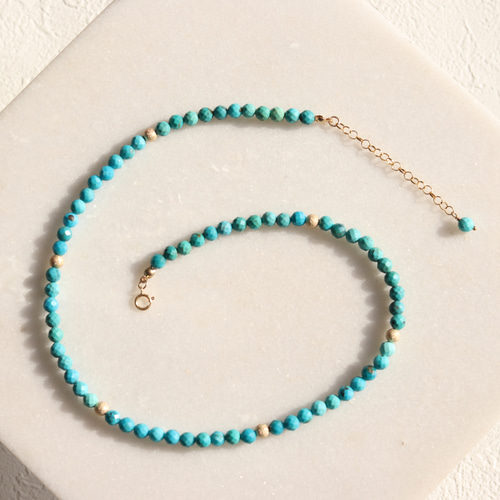 大粒ターコイズのネックレス 大きめのビーズが可愛い天然石ジュエリー
