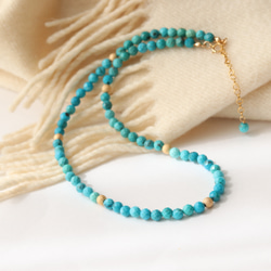 大粒ターコイズのネックレス 大きめのビーズが可愛い天然石ジュエリー