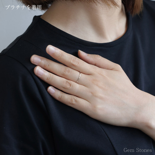 K18/K18PG/Pt900華奢リング】Tsutime 槌目 極細リング シンプル 極細