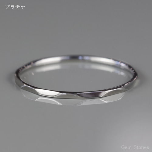 大人気！K18/K18PG/Pt900華奢リング】槌目 年中使える極細リング 着け