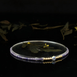 輕奢風薰衣草鋯石14K包金 GF Swarovski 配珠水晶手鍊 第3張的照片