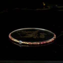 輕奢風黑紅紋石14K包金 GF Swarovski 配珠水晶手鍊 ( Rhodochrosite  Bracelet ) 第1張的照片