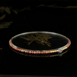 輕奢風黑紅紋石14K包金 GF Swarovski 配珠水晶手鍊 ( Rhodochrosite  Bracelet ) 第4張的照片