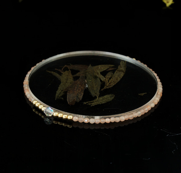 輕奢風橙拉長石14K包金 GF Swarovski 配珠水晶手鍊 ( Labradorite Bracelet ) 第5張的照片
