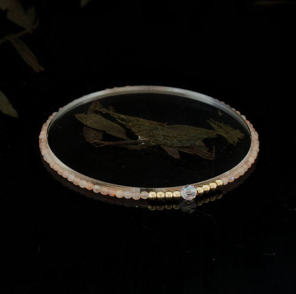 輕奢風橙拉長石14K包金 GF Swarovski 配珠水晶手鍊 ( Labradorite Bracelet ) 第3張的照片