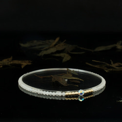 輕奢風藍月亮石14K包金 GF Swarovski 配珠水晶手鍊 ( Moonstone Bracelet ) 第3張的照片