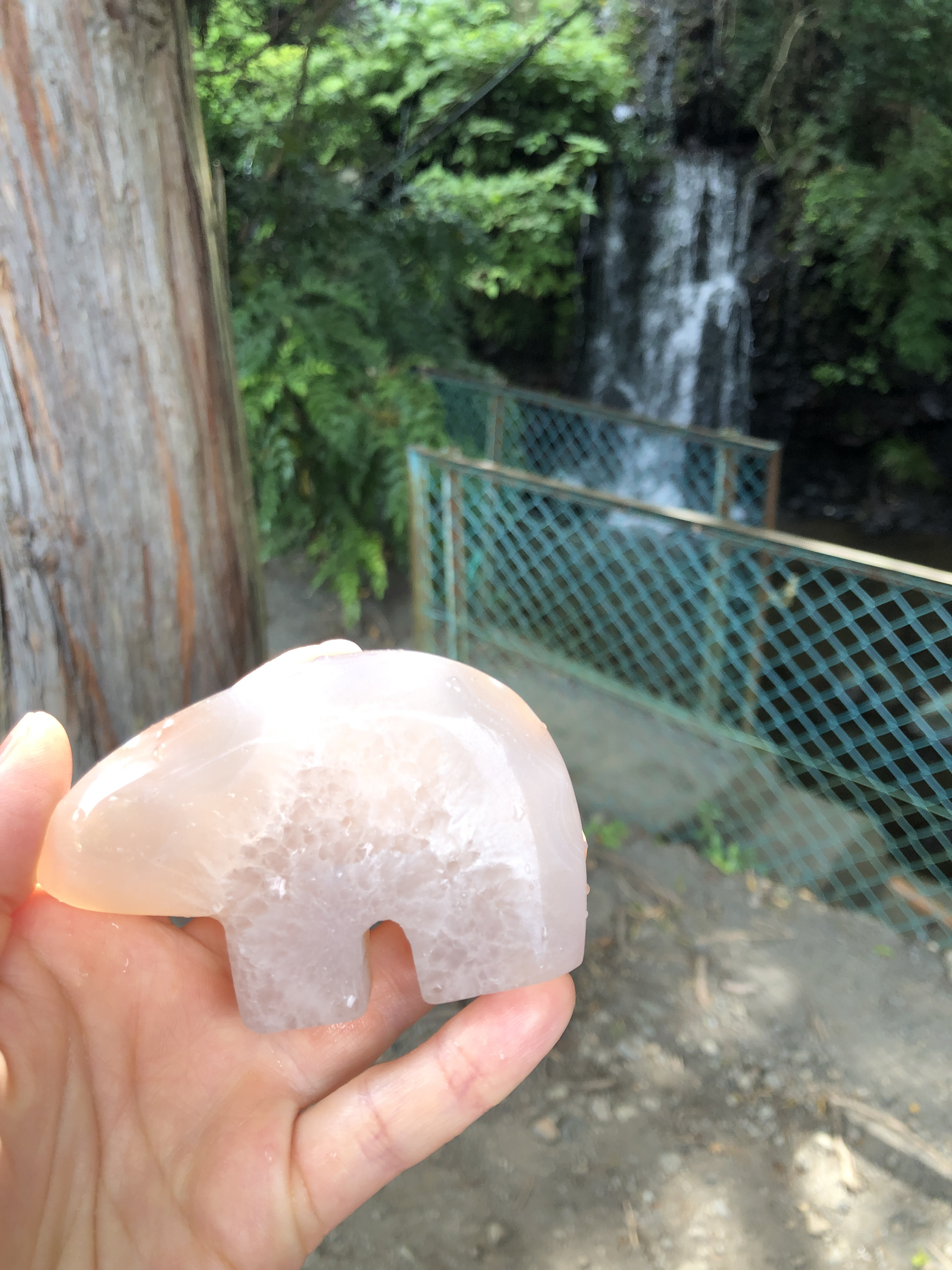 フラワーアゲートベアー☆くまさん☆瀧川神社にて浄化☆85mm☆188g！インテリアにも