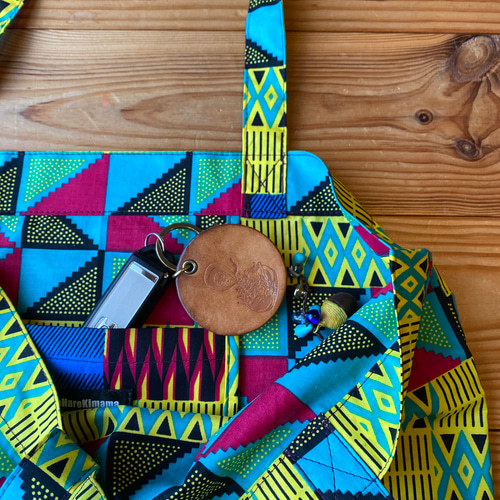 あきさん アフリカンバティック zakuchiku LOGO バッグ あきさん様専用 アフリカンバティック zakuchiku LOGO バッグ