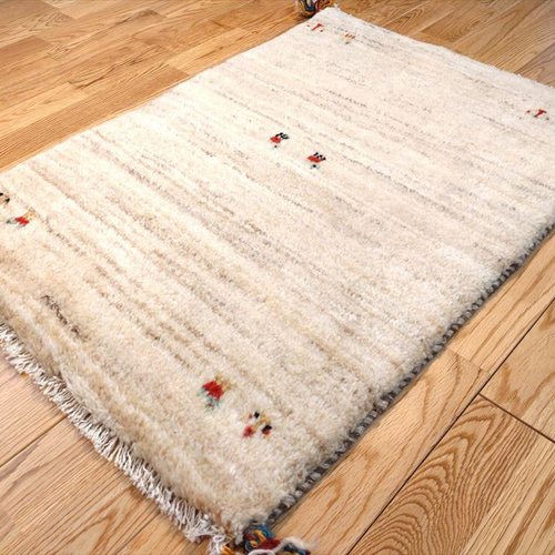 秋のキャンペーン】ペルシャ ギャッベ ベージュ 80x58cm 厚み2.27cm