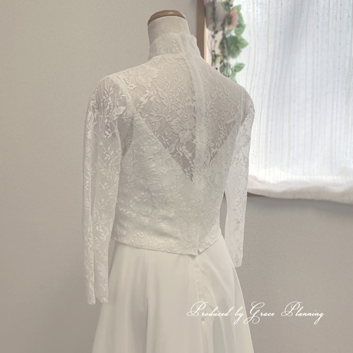 ウェディング ボレロ 白 ウェディングドレス長袖 カラードレスを袖あり