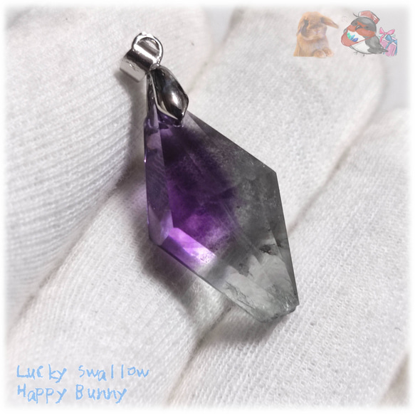 蛍光反応 フローライト 蛍石 fluorite ペンダント ネックレス No.5750 4枚目の画像