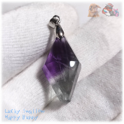 蛍光反応 フローライト 蛍石 fluorite ペンダント ネックレス No.5750 3枚目の画像