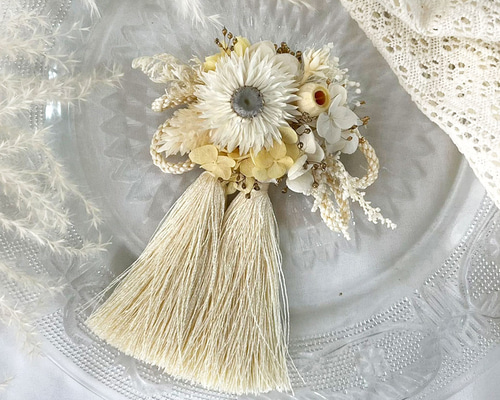変わり織タッセル付ブラウス タッセルシアー刺繍ブラウス(KY-4218)