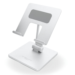 iPad スタンド 卓上 、角度 高さ調整、 縦置き、横置き可能 アルミ合金製 折りたたみ ホルダー (シルバー) 1枚目の画像