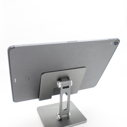 iPad スタンド 卓上 、角度 高さ調整、 縦置き、横置き可能 アルミ合金製 折りたたみ ホルダー (スペースグレー) 3枚目の画像