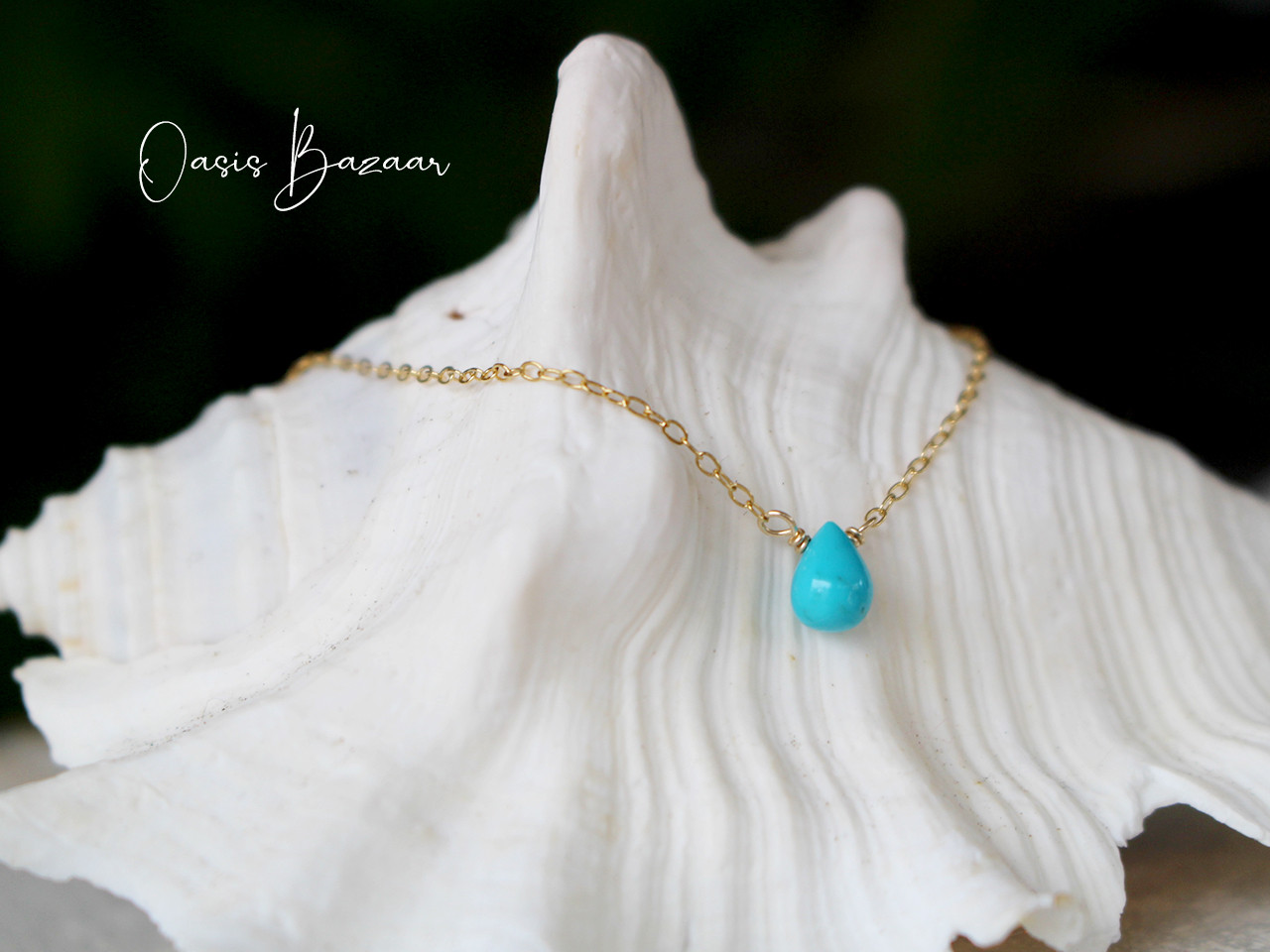 ［送料無料］14KGF 天然石 アリゾナ産 小粒  ターコイズ ネックレス　プレゼントラッピング無料