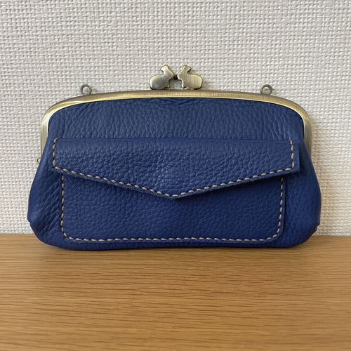 送料無料）こだわり過ぎな周さんの財布♪/デニムブルー 長財布 babyini  