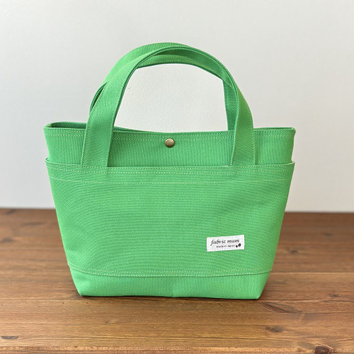 しっかり帆布のSﾄｰﾄ*ﾗｲﾄｸﾞﾘｰﾝ トートバッグ fabric mam 通販
