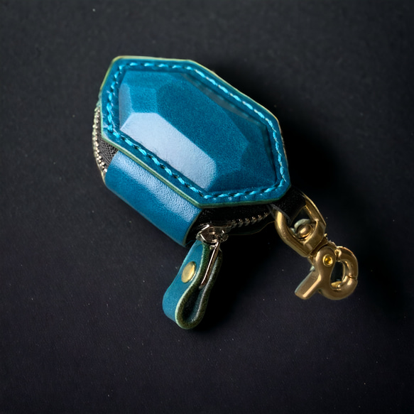 [Polyto] 皮革首飾戒指盒（Lugato 藍） 第6張的照片