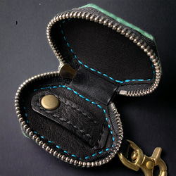 [Polyto] 皮革首飾戒指盒（Lugato 藍） 第4張的照片