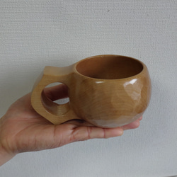 かえでの一木彫りコーヒーカップ 1枚目の画像