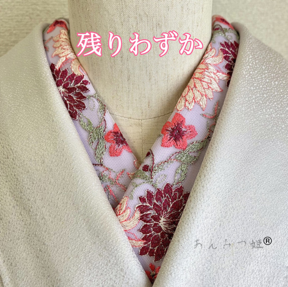 洗える刺繍半衿  菊花浪漫【あと2点】 1枚目の画像