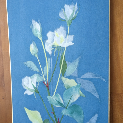 白いバラ』和紙ちぎり絵原画 絵画 遠藤 通販 16312495｜Creema