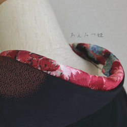 洗える刺繍半衿  紅い花【ラスト】 5枚目の画像
