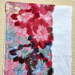 洗える刺繍半衿  紅い花【ラスト】 8枚目の画像