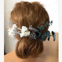 ドライフラワー髪飾り ヘッドドレス　ヘアアクセサリー　ウエディング　ブライダル　結婚式 成人式 卒業式 前撮り 2枚目の画像