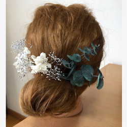 ドライフラワー髪飾り ヘッドドレス　ヘアアクセサリー　ウエディング　ブライダル　結婚式 成人式 卒業式 前撮り 3枚目の画像